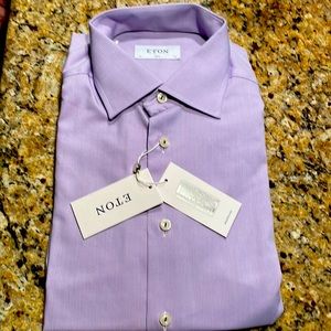 Mens ETON slim 41/16 long sleeve shirt. Lavender color New with Tags.